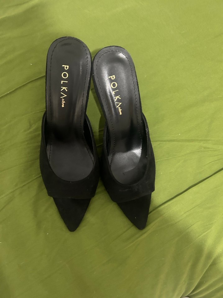 Siyah Yılan Desenli Tokalı Stiletto - Görsel 2