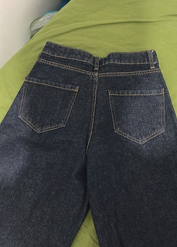 Kadın Koyu Mavi Bol Kesim Denim Pantolon - Görsel 4