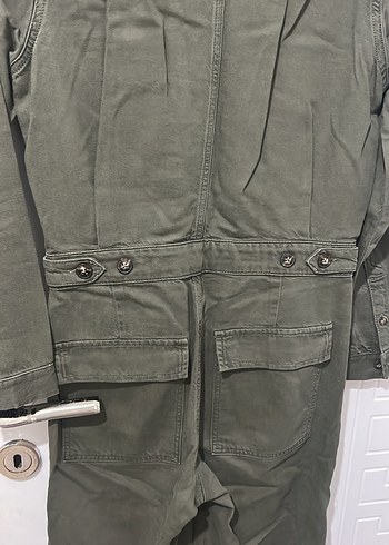 Kadın Haki Uzun Kollu Kemerli Tulum - Görsel 7