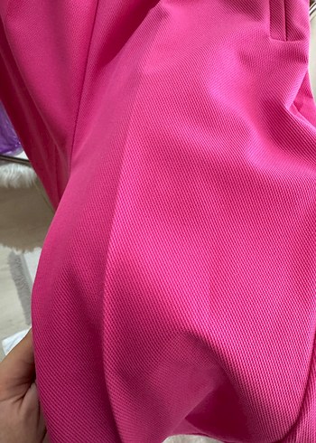 40 Beden Pembe Pilili Kadın Kumaş Pantolon