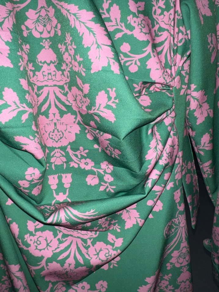 Yeşil önü fular bağlamalı elbise - Görsel 4