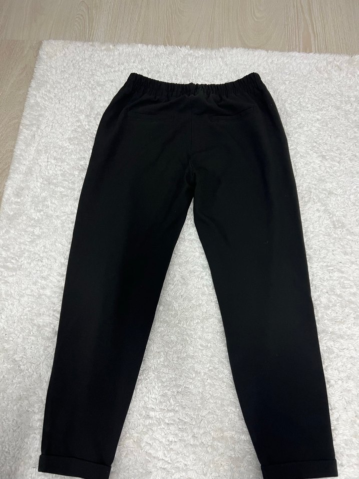 Siyah Kadın Pamuklu Rahat Kesim Pantolon - Görsel 5