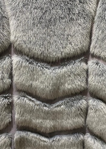 Gri Kürklü Kadın Midi Yelek - Görsel 7