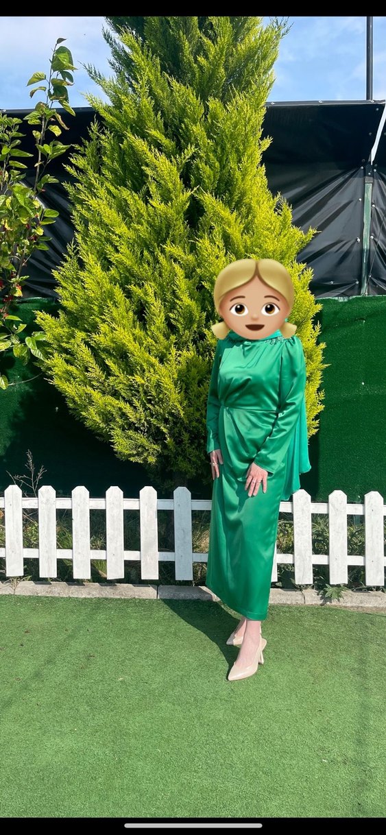 Yeşil tesettür elbise - Görsel 2