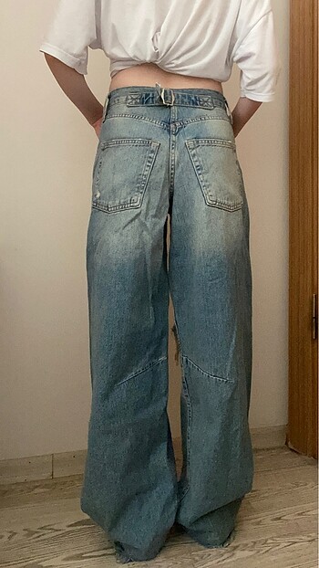 32 Beden mavi Renk Baggy pantolon