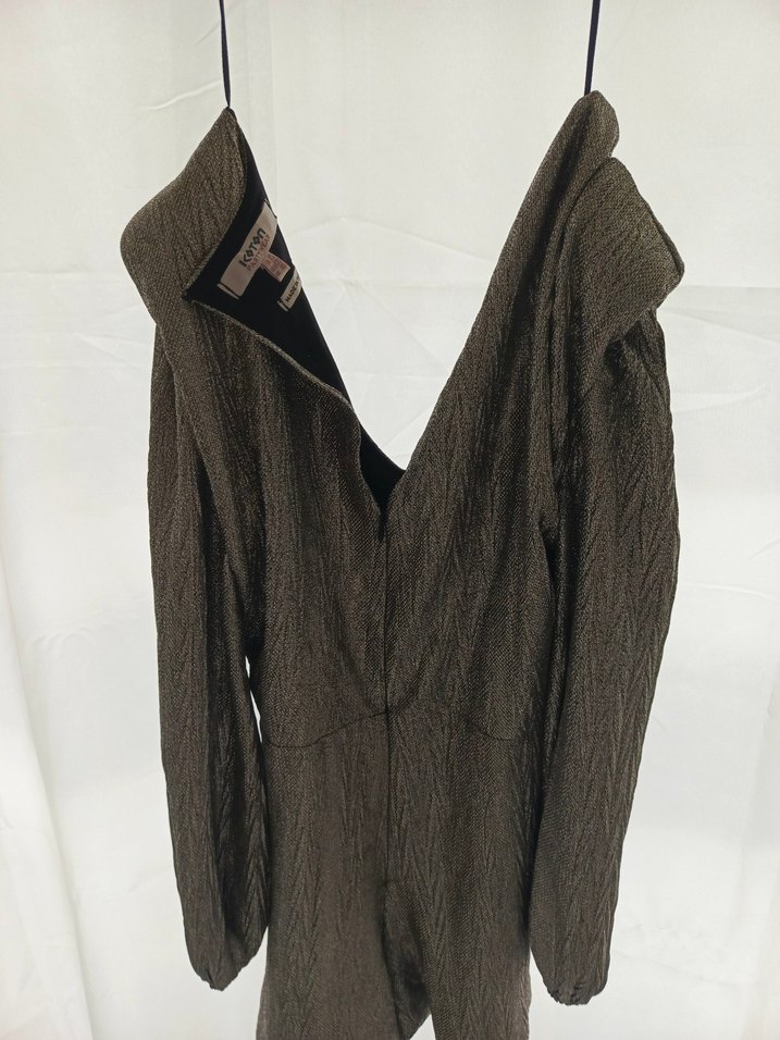 Kadın Gri Triko simli night mini tulum - Görsel 2