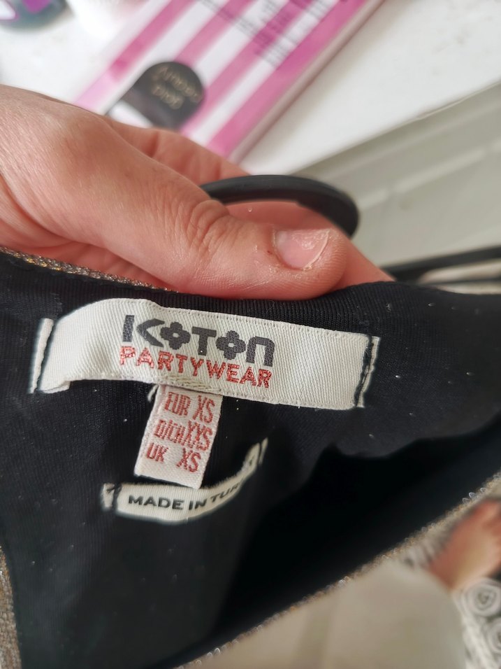 Kadın Gri Triko simli night mini tulum - Görsel 4