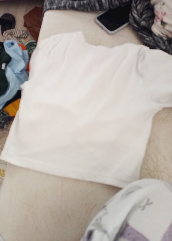xl Beden beyaz Renk Beyaz Pamuklu Hamile Uzun Kollu Tişört