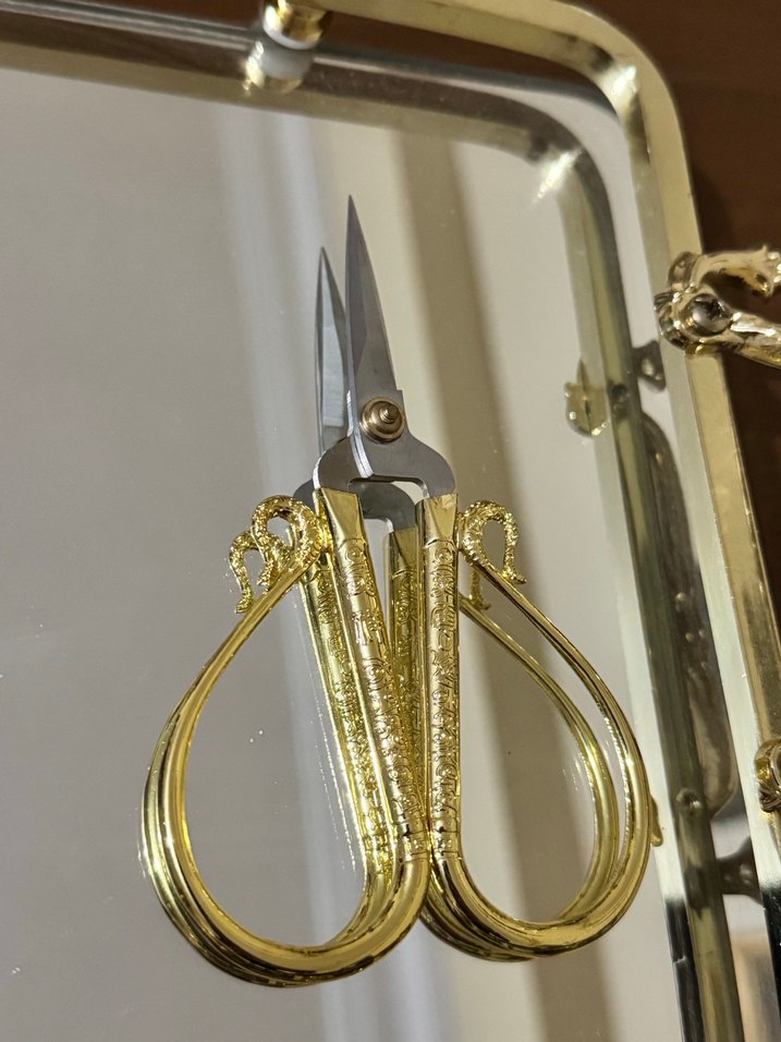 Altın Renkli Parlak nişan -söz  Makası - Görsel 2