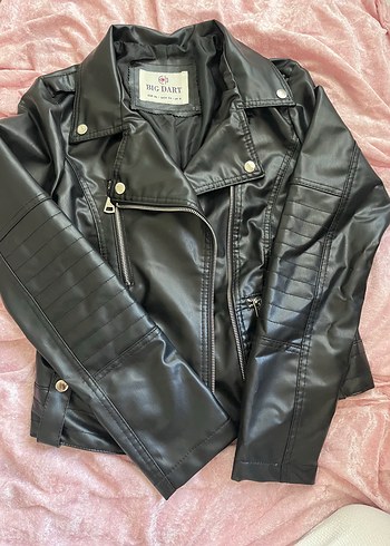 Diğer Siyah Biker Suni Deri Ceket