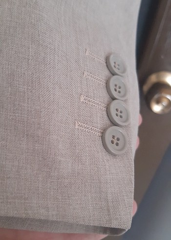 46 Beden ten rengi Renk Bej Erkek Düz Kesim Ofis Ceket