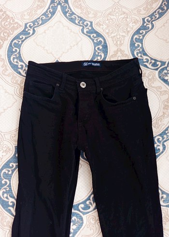 Diğer Siyah Düğmeli Denim Pantolon