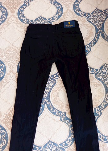 34 Beden Siyah Düğmeli Denim Pantolon