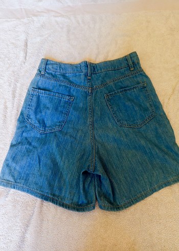 26 Beden Mavi Kadın Loose Fit Kısa Denim Şort