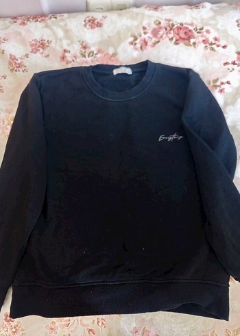 Siyah Kadın Sweatshirt Uzun Kollu Rahat Kesim - Görsel 2