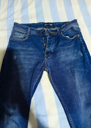 Düğmeli Lacivert  Jean - Görsel 3