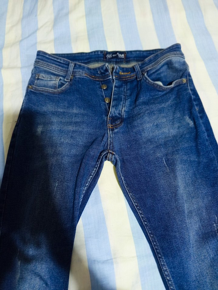 Düğmeli Lacivert  Jean - Görsel 3