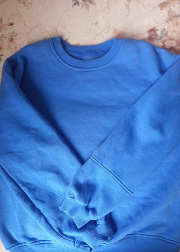 Mavi Kadın Sweatshirt, Bisiklet Yaka, Rahat Kesim - Görsel 2