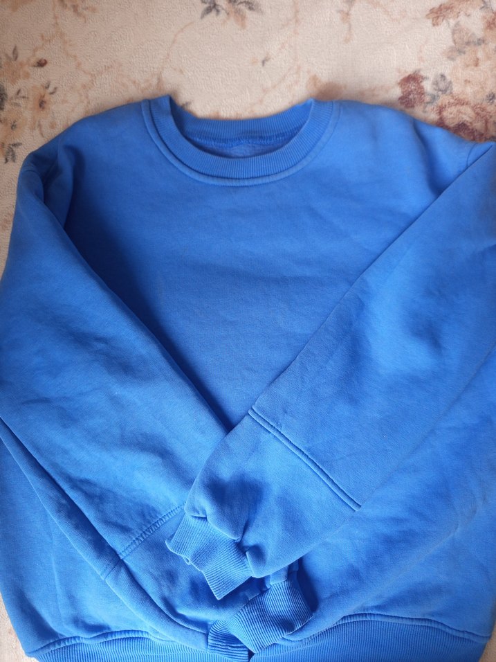 Mavi Kadın Sweatshirt, Bisiklet Yaka, Rahat Kesim - Görsel 2