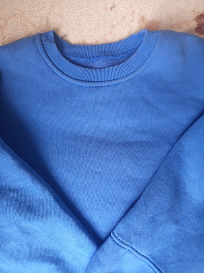 Mavi Kadın Sweatshirt, Bisiklet Yaka, Rahat Kesim - Görsel 3