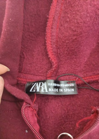 Bordo Kapüşonlu Fermuarlı Kadın Ceket - Görsel 4