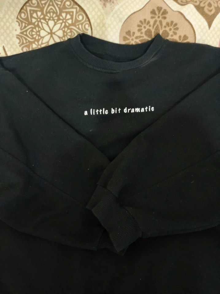 Siyah Baskılı Kadın Sweatshirt - Görsel 4