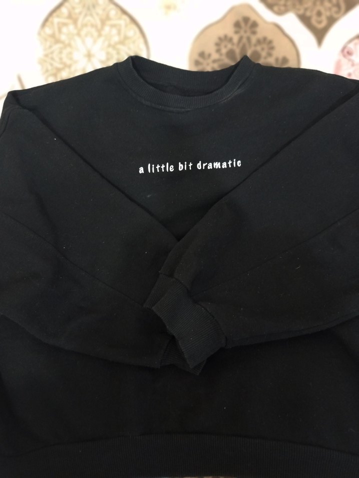 Siyah Baskılı Kadın Sweatshirt - Görsel 3