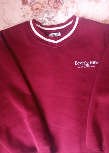 Burgundy Kadın Sweatshirt Knitted Detaylı - Görsel 4