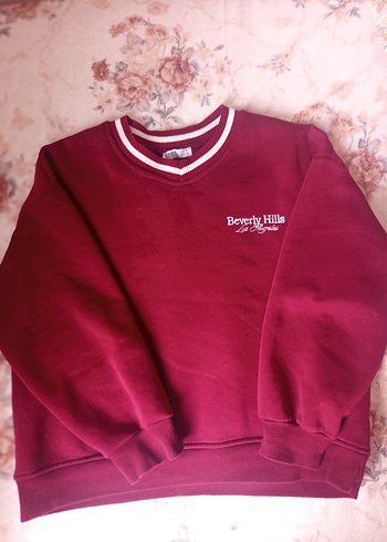Burgundy Kadın Sweatshirt Knitted Detaylı - Görsel 2