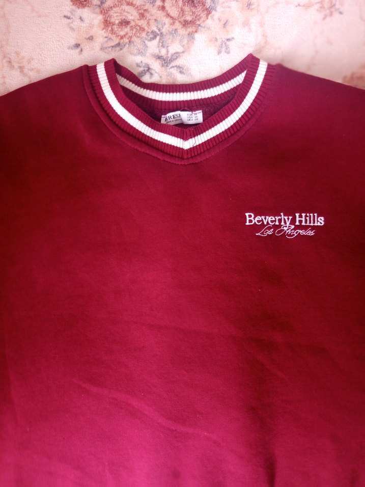 Burgundy Kadın Sweatshirt Knitted Detaylı - Görsel 5