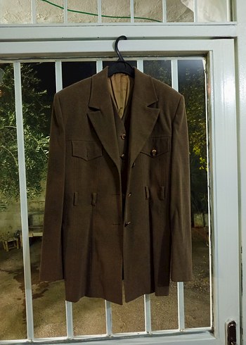 Düğmeli Kahverengi Kadın Süet Takım - Görsel 8