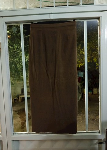 Düğmeli Kahverengi Kadın Süet Takım - Görsel 9