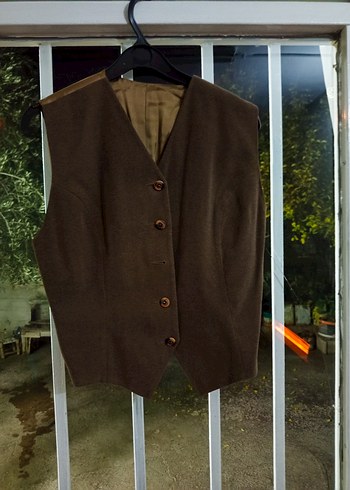 Düğmeli Kahverengi Kadın Süet Takım - Görsel 4