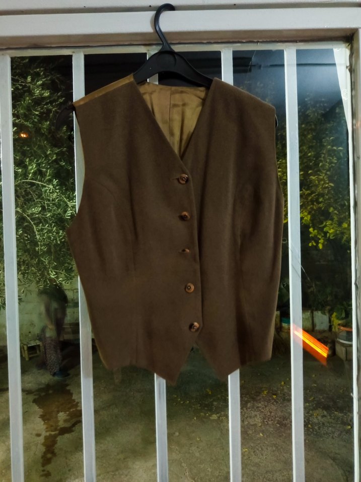 Düğmeli Kahverengi Kadın Süet Takım - Görsel 3