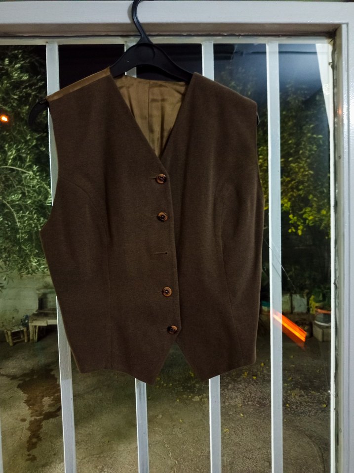 Düğmeli Kahverengi Kadın Süet Takım - Görsel 4