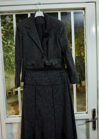 Kadın Siyah Uzun Kollu Takım Elbise - Görsel 7