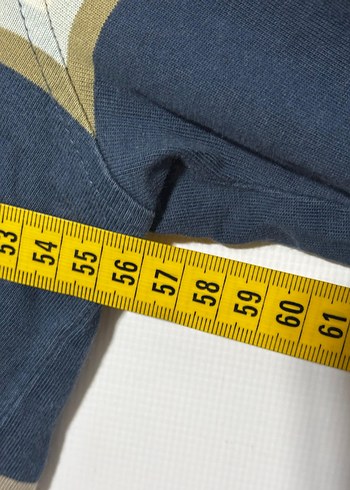 Mavi Çizgili Uzun Kollu Polo Tişört - Görsel 5