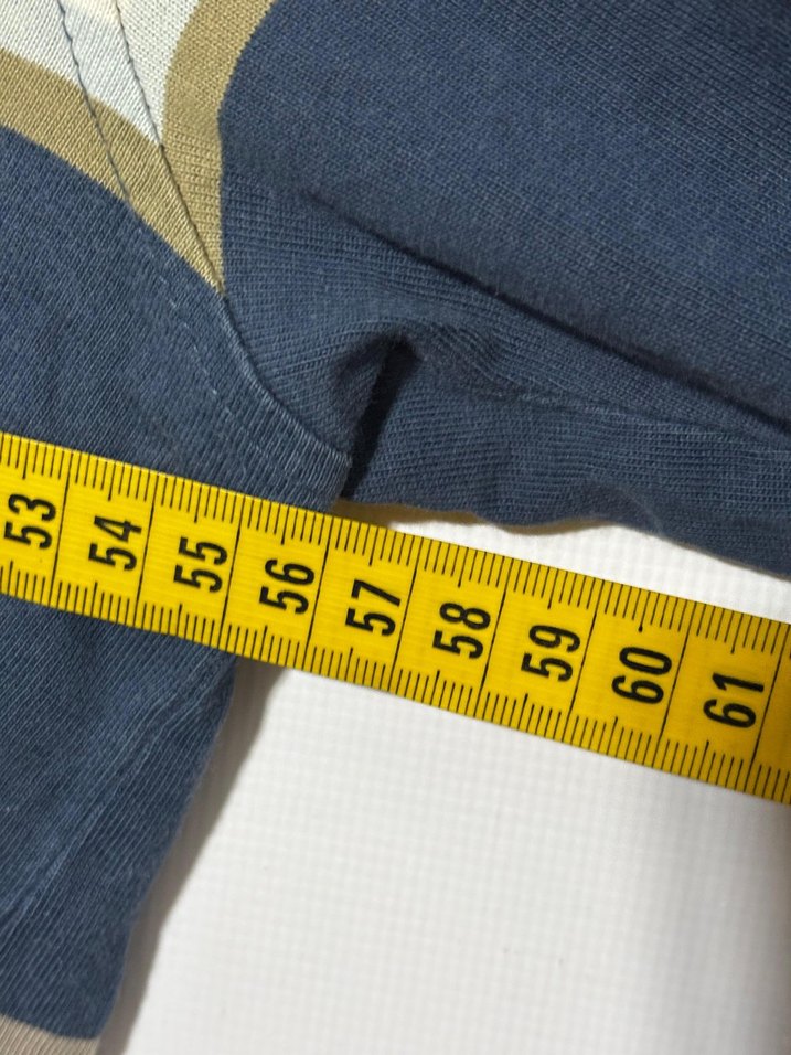 Mavi Çizgili Uzun Kollu Polo Tişört - Görsel 5