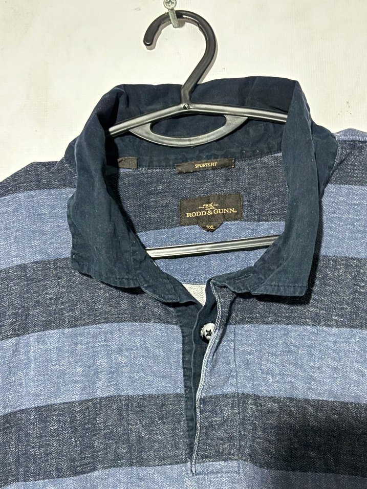 Erkek Lacivert Çizgili Uzun Kollu Polo Tişört - Görsel 3