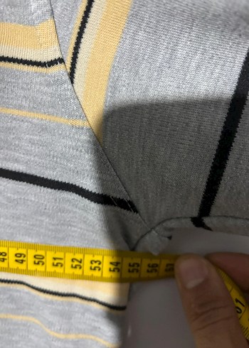 Kiğılı Gri Çizgili Uzun Kollu Polo Tişört - Görsel 5