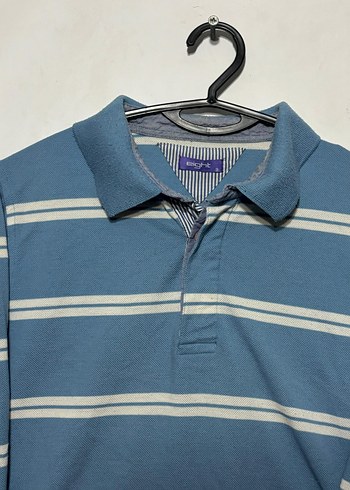 Uzun Kollu Mavi Polo Yaka Tişört - Görsel 2