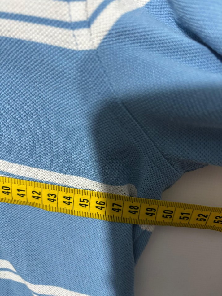 Uzun Kollu Mavi Polo Yaka Tişört - Görsel 3