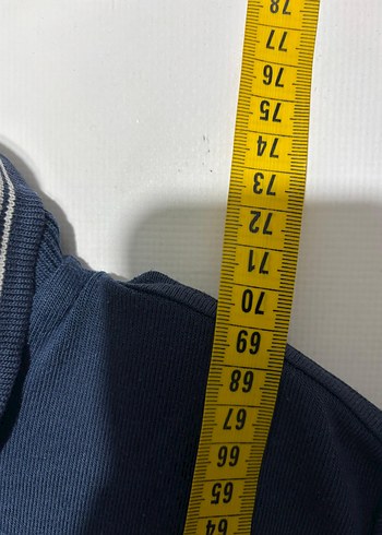 Erkek Lacivert Uzun Kollu Denim Polo Tişört - Görsel 4