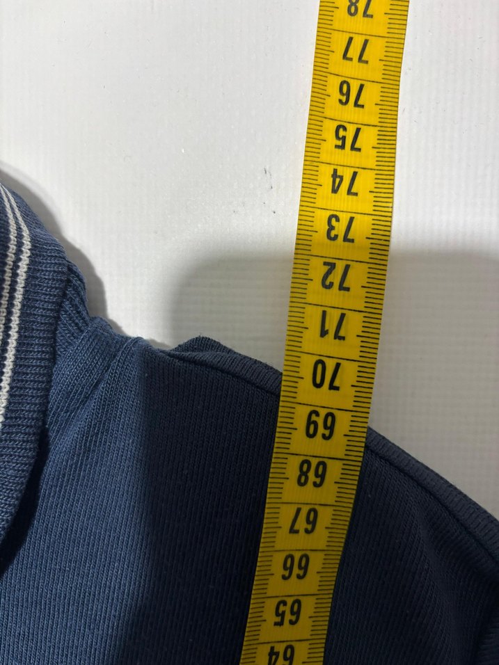 Erkek Lacivert Uzun Kollu Denim Polo Tişört - Görsel 4