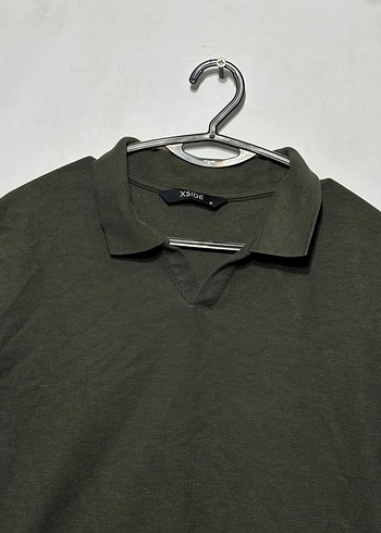 Erkek Haki Keten Polo Tişört - Görsel 2