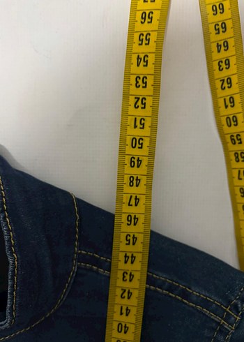 Düğmeli Mavi Kadın Kot Ceket - Görsel 3