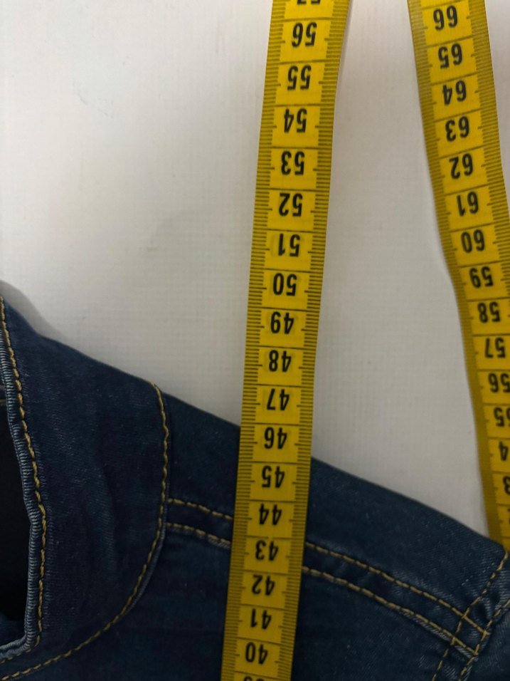 Düğmeli Mavi Kadın Kot Ceket - Görsel 3