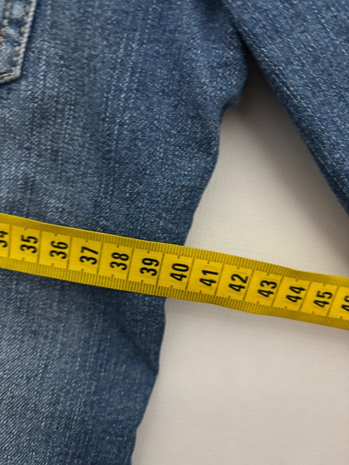 Düğmeli Mavi Kadın Kot Ceket - Görsel 4