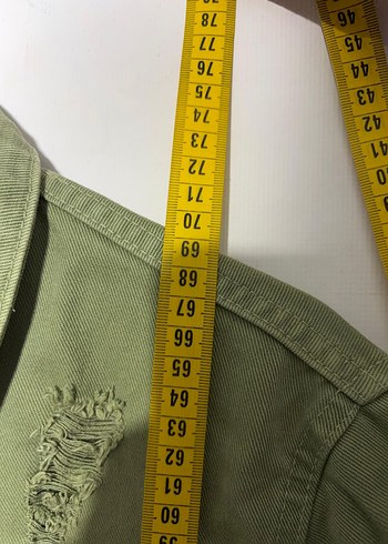 Düğmeli Yeşil Kamuflaj Kadın Ceket - Görsel 3