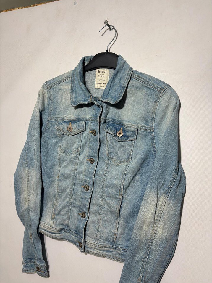 Düğmeli Mavi Denim Kadın Ceket - Görsel 2